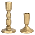 Gold Taper Candle Holders - Set of 2
