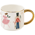 Nutcracker 14 oz Gold Handle Coffee Mug