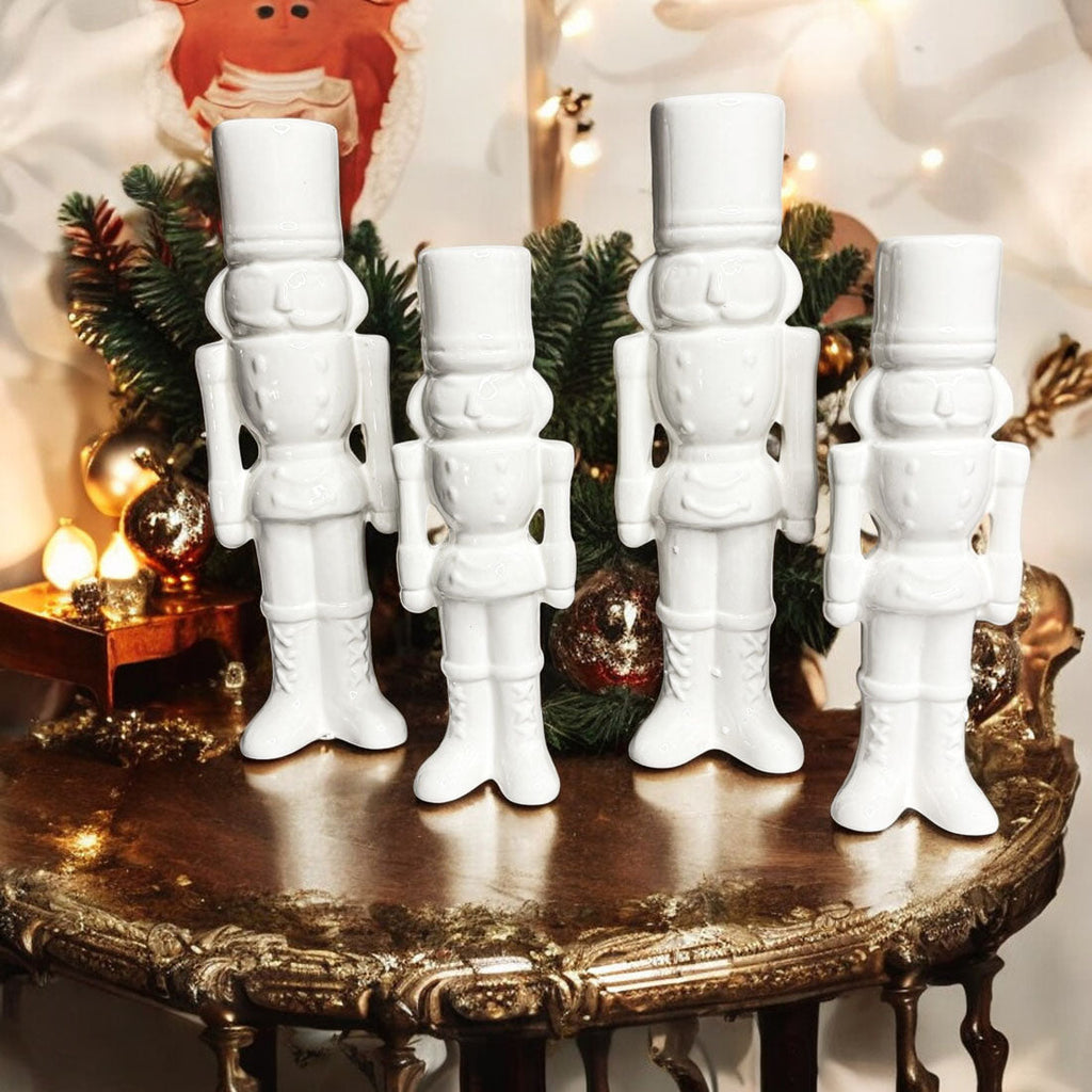 White Holiday Nutcracker Set