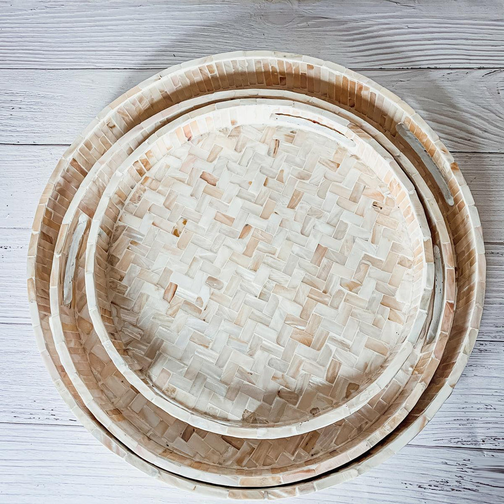 Cream Herringbone Tray