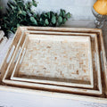 Cream Herringbone Tray