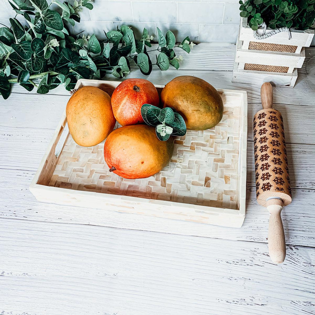 Cream Herringbone Tray