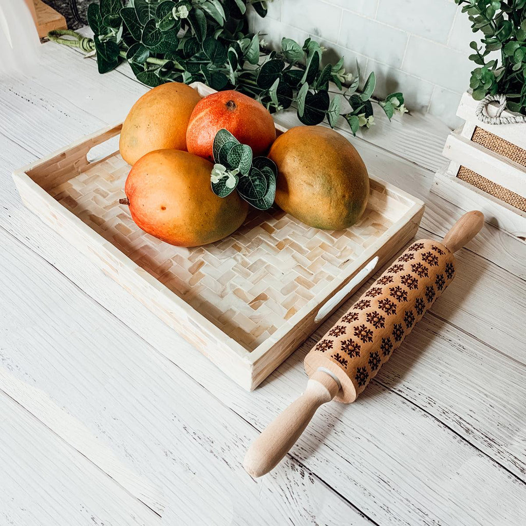 Cream Herringbone Tray