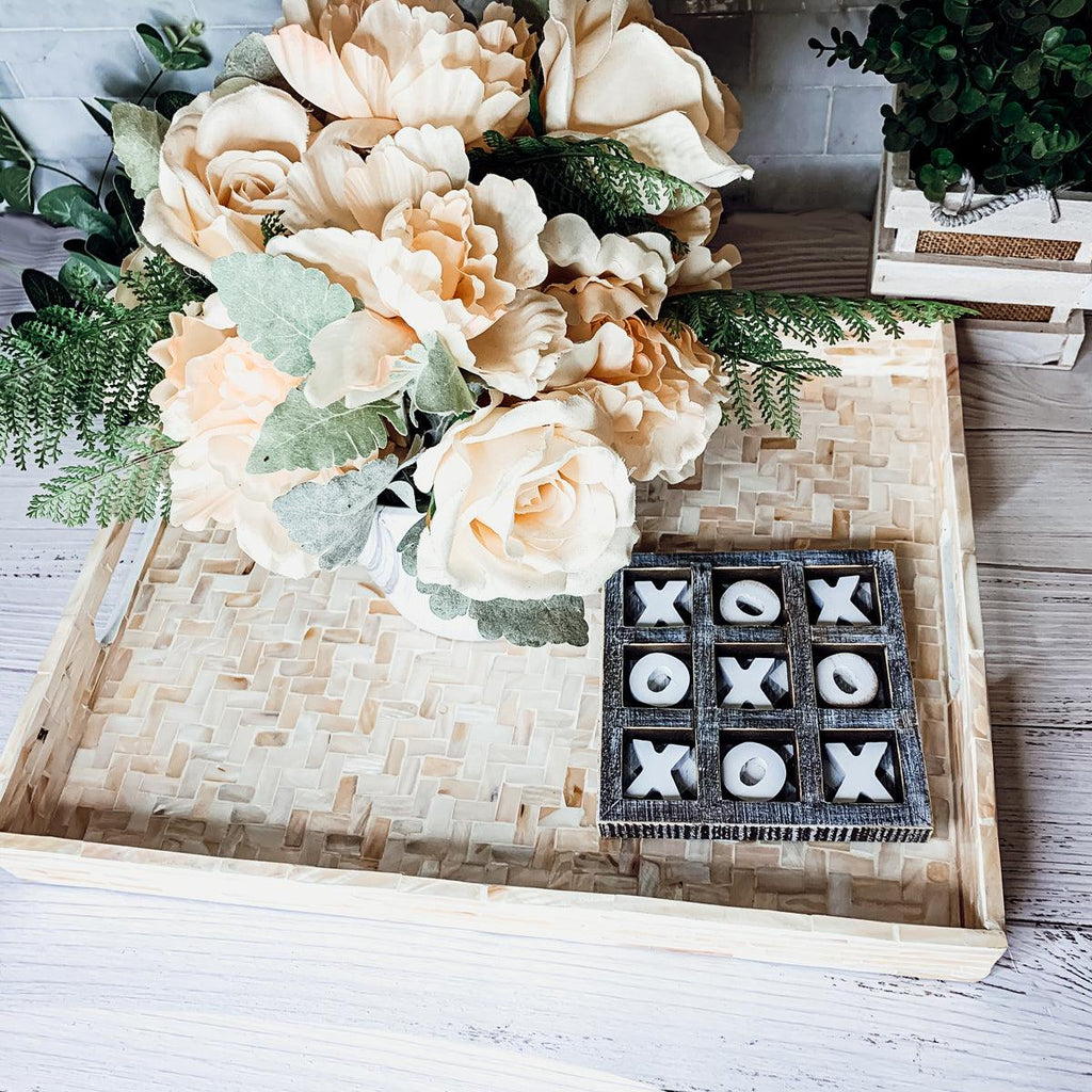 Cream Herringbone Tray