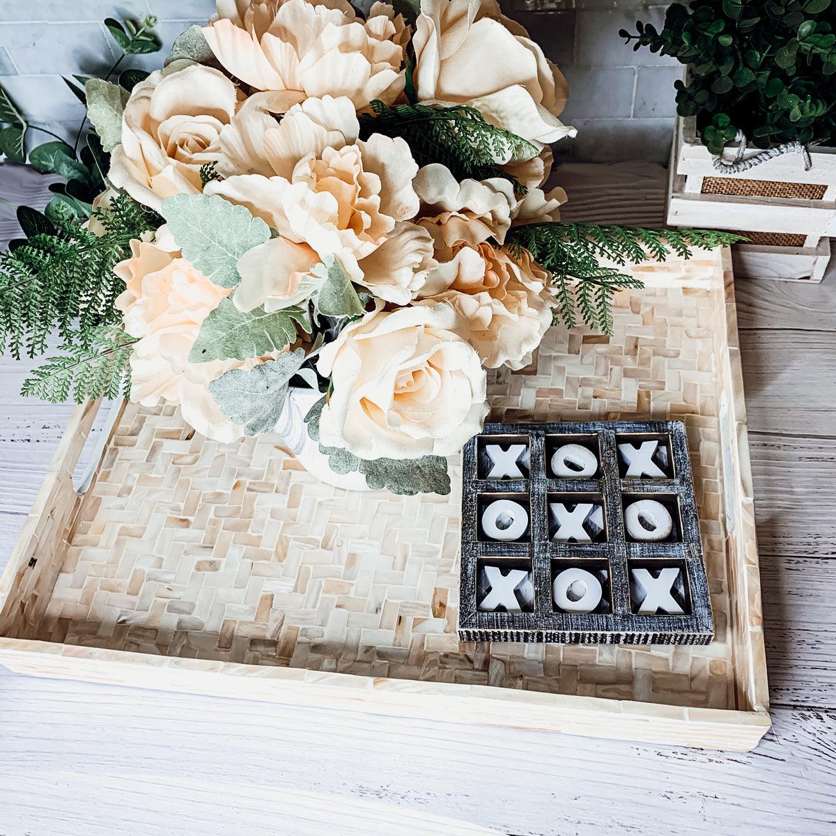 Cream Herringbone Tray