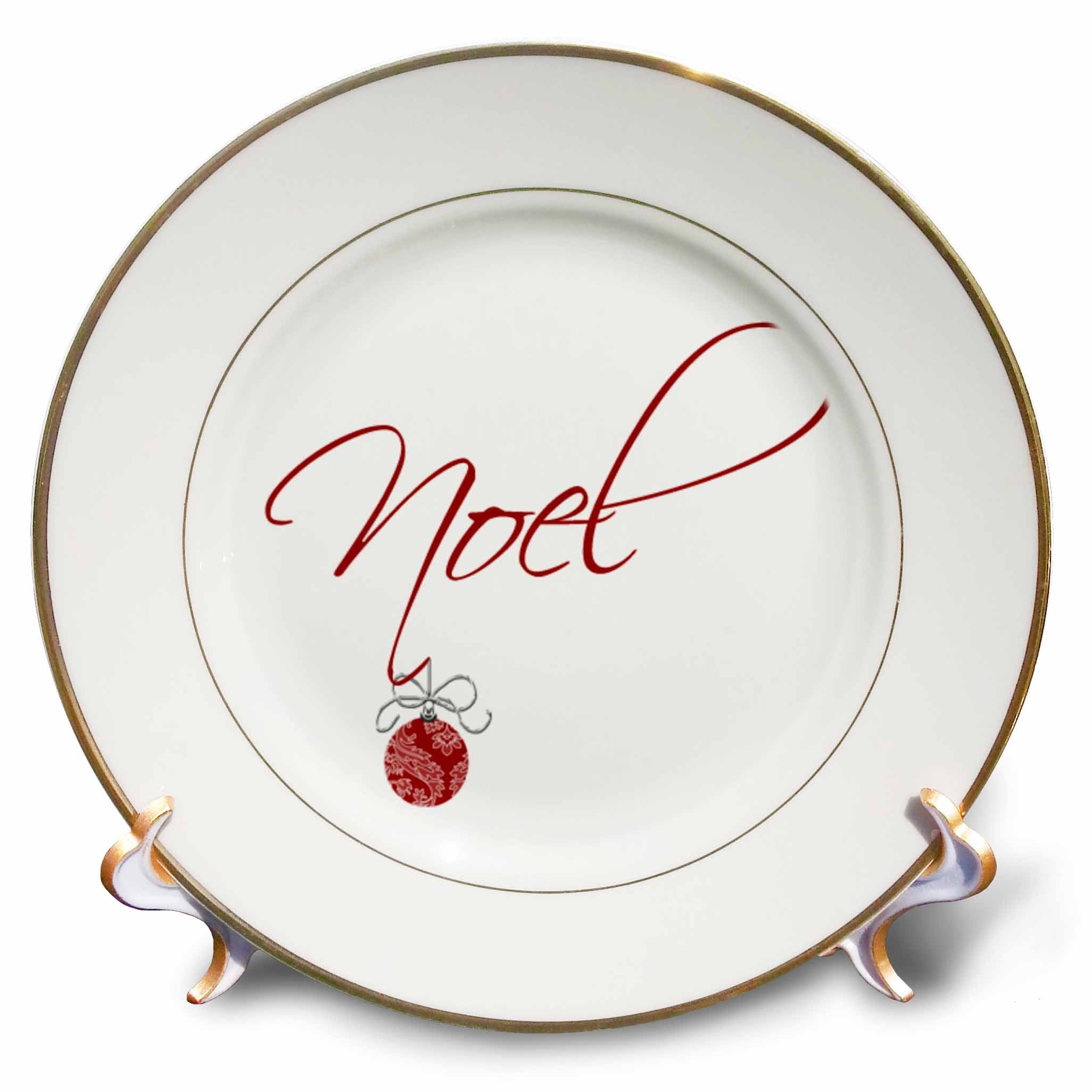 3dRose TDSwhite – Christmas Holidays Xmas - Noel Christmas Ornament - Plates