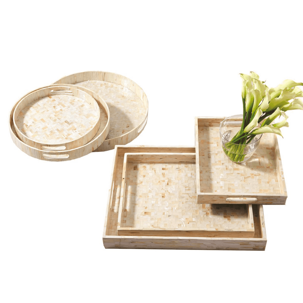 Cream Herringbone Tray