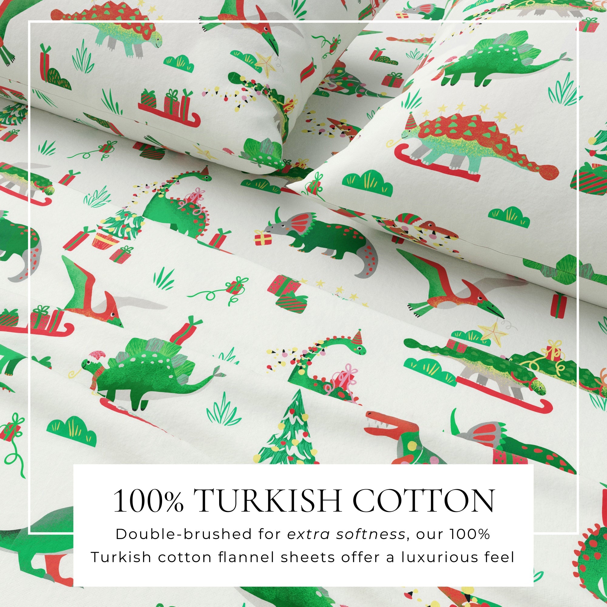 Turkish Cotton Christmas Flannel Sheet - Whittaker Collection